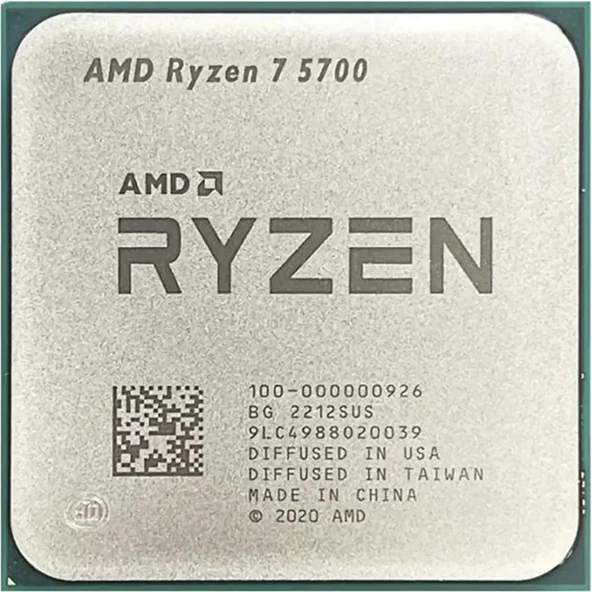 AMD RYZEN 7 5700 20MB 8çekirdekli VGA YOK AM4 65w Kutusuz+Fansız ürün görseli 1