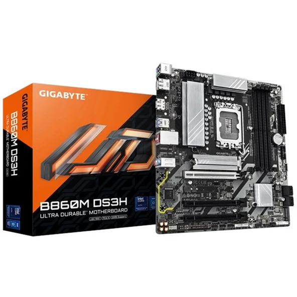 GIGABYTE B860M DS3H DDR5 HDMI-DP PCIE 5.0 1851P mATX ürün görseli 1