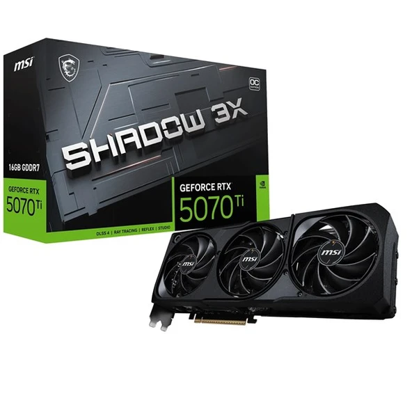 MSI RTX5070TI 16GB SHADOW 3X OC 16G GDDR7 256bit HDMI DP PCIe 5.0 ürün görseli 1