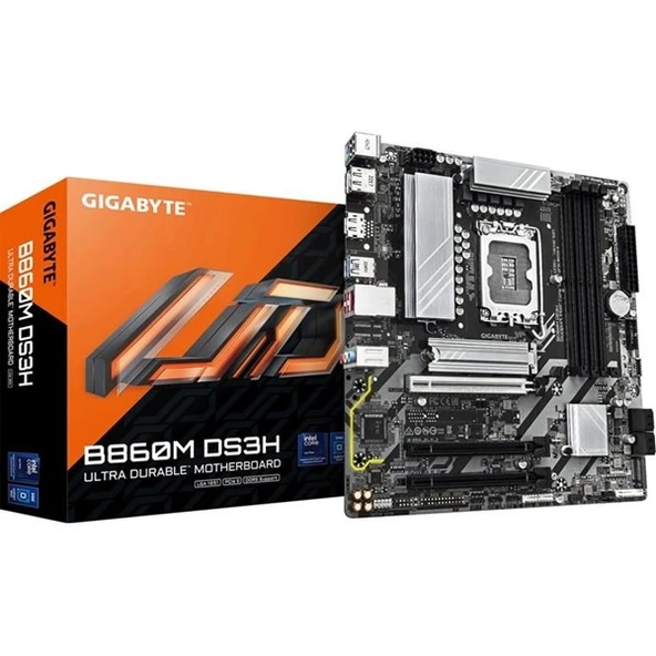 GIGABYTE B860M DS3H WIFI6E DDR5 HDMI-DP TYPE-C PCIE 5.0 1851P mATX ürün görseli 1