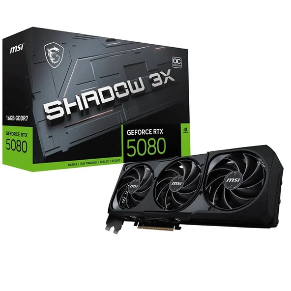 MSI RTX5080 16GB SHADOW 3X OC 16G GDDR7 256bit HDMI DP PCIe 5.0 ürün görseli 1