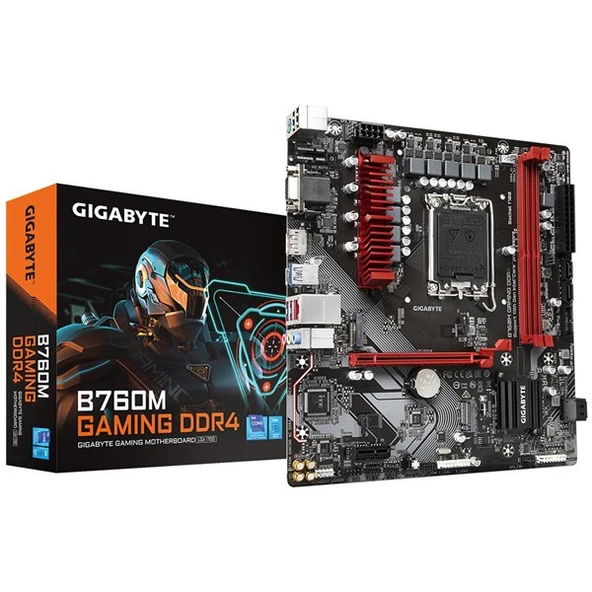 GIGABYTE B760M GAMING DDR4 HDMI DP PCIe 16X v4.0 1700p mATX ürün görseli 1