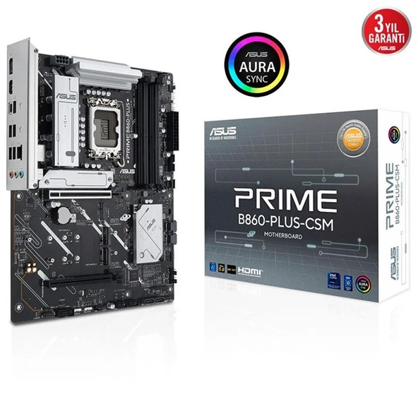 ASUS PRIME B860-PLUS CSM DDR5 HDMI-DP PCIE 5.0 1851p ATX KURUMSAL ANAKART ürün görseli 1