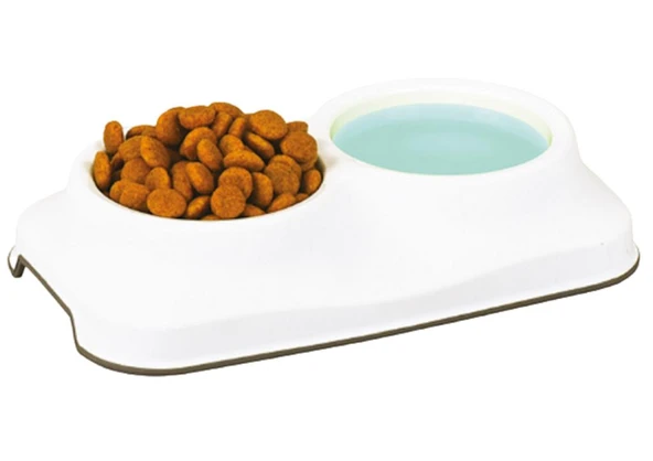 Plastart Kedi ve Köpek İkili Mama Kabı (0,4 +0,4 Lt) 29,5X17,5X7 Cm ürün görseli 1