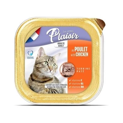 Plaisir Pate Ezme Tavuklu Yetişkin Kedi Konservesi 100 gr ürün görseli 1