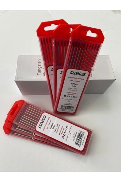 kitWeld Tungsten Elektrot Kırmızı 2.40x175 - 10 Adet ürün görseli 1