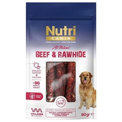 Nutri Canin Sığır Etli Sargılı Kemik Köpek Ödülü Small 80 Gr ürün görseli 1