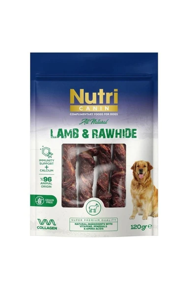 Nutri Canin Rawhide Kuzu Eti Sargılı Kemik Köpek Ödülü 120 Gr ürün görseli 1