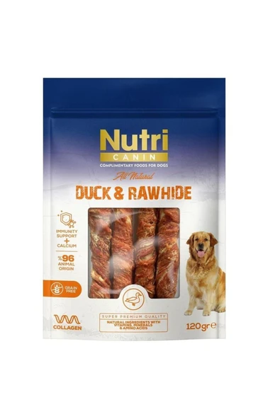 Nutri Canin Rawhide Ördek Eti Sargılı Kemik Köpek Ödülü 120 Gr ürün görseli 1
