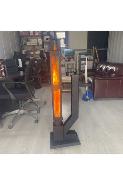 Kare 60 Cm Korunaklı Camlı Füze Pelet Sobası, Kamp Sobası ürün görseli 1