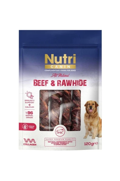 Nutri Canin Rawhide Sığır Eti Sargılı Kemik Köpek Ödülü 120 Gr ürün görseli 1