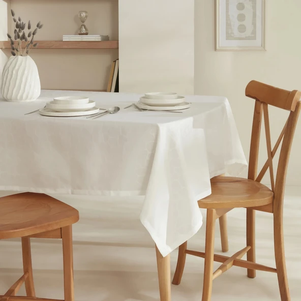 Karaca Home Pebble Masa Örtüsü Beyaz ürün görseli 1