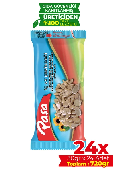 Paşa Kuruyemiş İşlenmiş İç Ay Çekirdeği 30 gr X 24 Adet (720 gr) ürün görseli 1