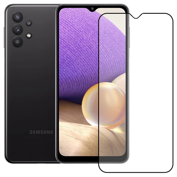 Bufalo Samsung Galaxy A32 4G Ekran Koruyucu 9D Temperli Cam - Siyah ürün görseli 1