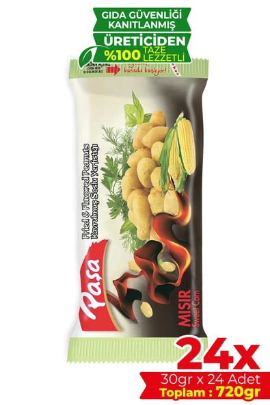 Paşa Kuruyemiş Kavrulmuş Mısır Soslu Yer Fıstığı 30 gr X 24 Adet (720 gr) ürün görseli 1