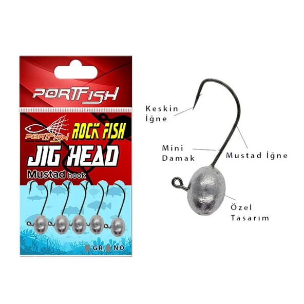 PortFish JigHead Mustad Hook 5Gr No:4 ürün görseli 1
