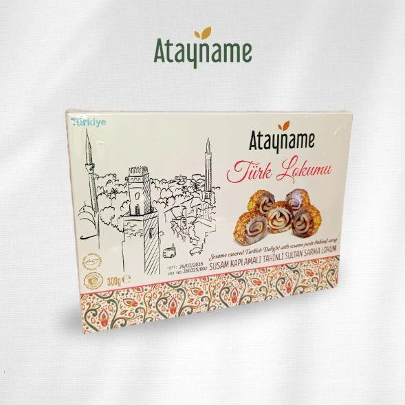 Atayname Susam Kaplamalı Tahinli Sultan Sarma Lokum 300 G ürün görseli 1