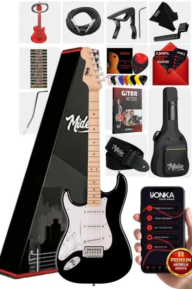 Midex RPH-31WB Solak Elektro Gitar Seti Maple Klavye Strat Kasa SSS Manyetik ürün görseli 1