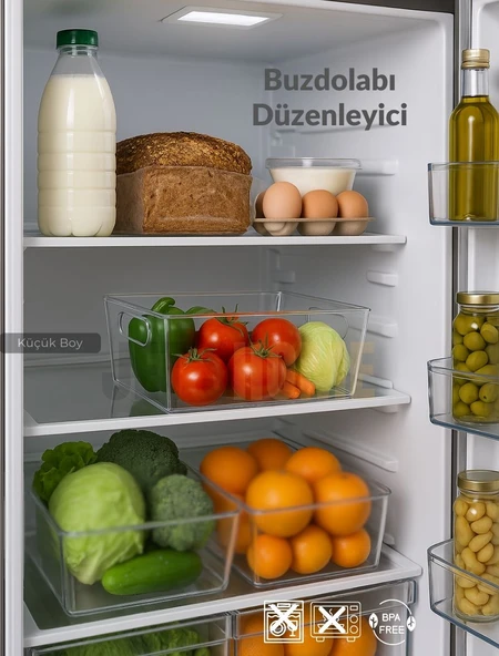 Buzdolabı İçi Düzenleyici Saklama Organizeri Bpa Free Düzenleyici Darbeye Dayanıklı 27X18X9 cm ürün görseli 1
