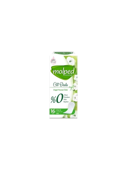 Molped Pure & Soft Cilt Dostu İnce 16'lı Günlük Ped ürün görseli 1