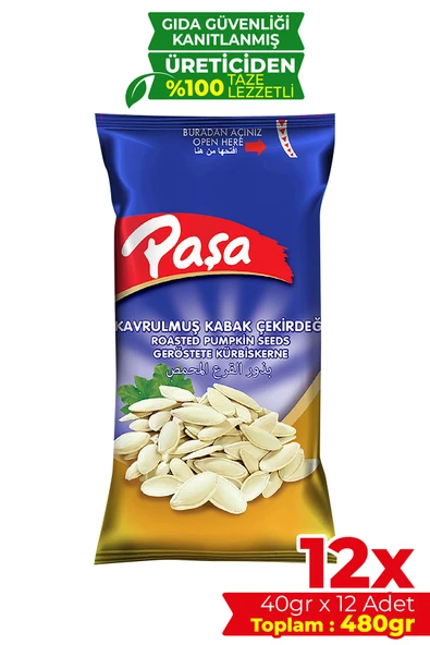 Paşa Kuruyemiş Kavrulmuş Kabak Çekirdeği 40 gr X 12 Adet (480 gr) ürün görseli 1
