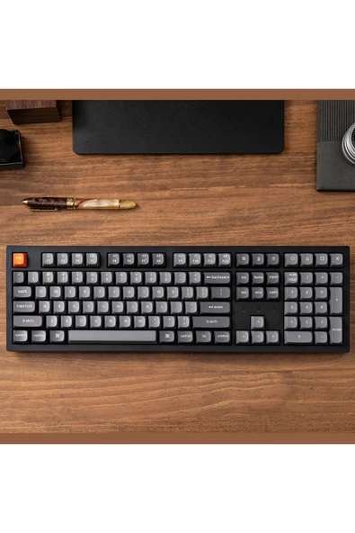 Keychron K10 Max RGB Full Size Mekanik Red Switch 2.4 GHz Kablosuz İngilizce Siyah Klavye ürün görseli 1
