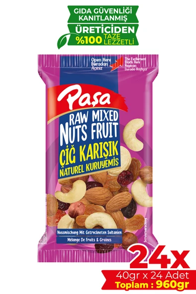 Paşa Kuruyemiş Çiğ Karışık Kuruyemiş 40 gr X 24 Adet (960 gr) ürün görseli 1