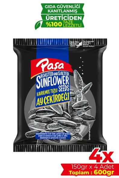 Paşa Kuruyemiş Kavrulmuş Tuzlu Siyah Ay Çekirdeği 150 gr X 4 Adet (600 gr) ürün görseli 1