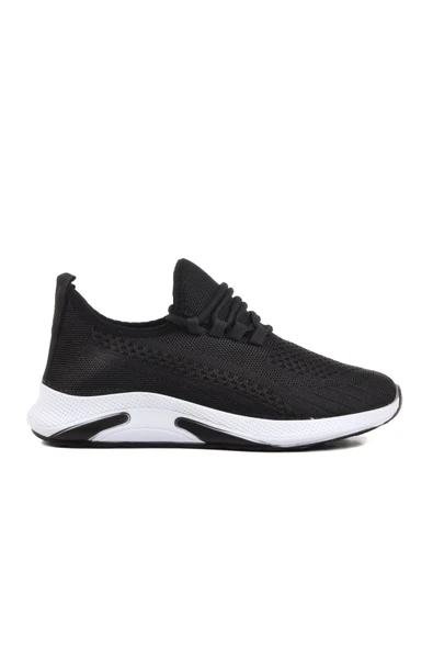 Siyah Beyaz Triko Hafif Unisex Spor Ayakkabı ürün görseli 1