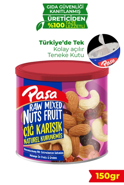 Paşa Kuruyemiş Çiğ Karışık Kuruyemiş Teneke Kutu 150 gr ürün görseli 1