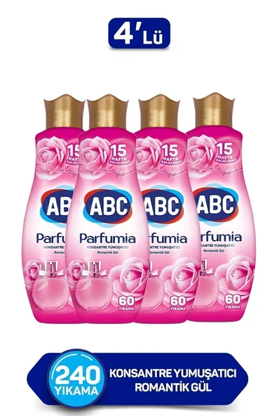 ABC Parfumia Konsantre Çamaşır Yumuşatıcısı Romantik Gül 4 X 1440 ml ürün görseli 1