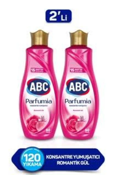 ABC Konsantre Yumuşatıcı Romantik Gül 1440ml 2'li Paket ürün görseli 1