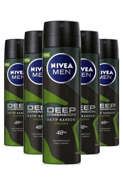 NIVEA Deep Dimension Amazonia Erkek Deodorant 150 Ml X5 ürün görseli 1