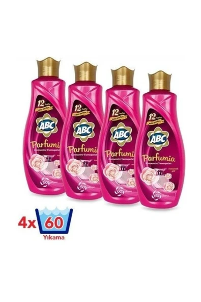 ABC Parfumia Romantik Gül Konsantre Yumuşatıcı 1440 ml 4'lü Seti ürün görseli 1