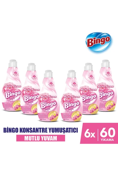 Bingo Soft Konsantre Çamaşır Yumuşatıcısı Mutlu Yuvam 1440 ml X 6 Adet ürün görseli 1