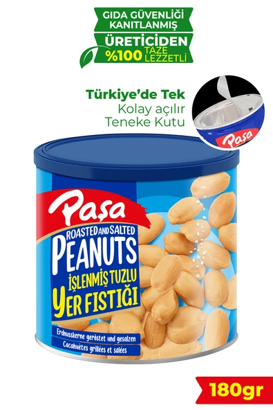 Paşa Kuruyemiş İşlenmiş Yer Fıstığı Teneke Kutu 180 gr ürün görseli 1