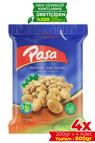 Paşa Kuruyemiş İşlenmiş Yer Fıstığı 200 gr X 4 Adet (800 gr) ürün görseli 1