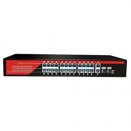 EZCOOL 24port EZ-24PSF-SFP GIGABIT 2-SFP 320W POE YÖNETİLEMEZ SWITCH ürün görseli 1