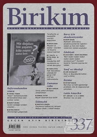 Birikim 337 Mayıs 2017 ürün görseli 1