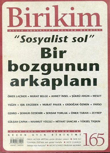 Birikim 165 Ocak 2003 ürün görseli 1