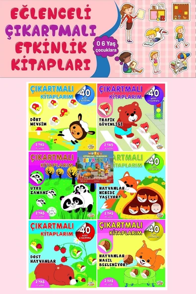 2 Yaş ve Üzeri Çıkartmalı Kitaplarım Seti (6 Kitap) ürün görseli 1