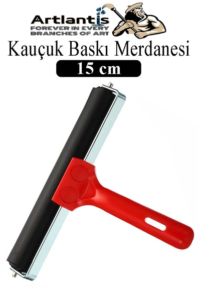 Kauçuk Baskı Merdanesi 15 cm Metal 1 Adet Plastik Linol Baskı Merdanesi Silindir Rulo Merdane Vinil Baskı Yapıştırma ürün görseli 1