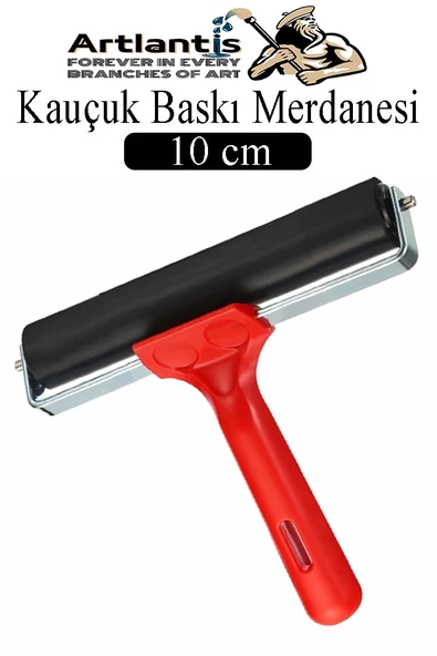 Kauçuk Baskı Merdanesi 10 cm Metal 1 Adet Plastik Linol Baskı Merdanesi Silindir Rulo Merdane Vinil Baskı Yapıştırma ürün görseli 1