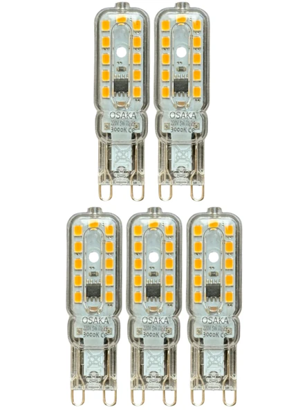(5 Adet) Osaka 5W 3000K (Sarı Işık) G9 Duylu Led Kapsül Ampul ürün görseli 1