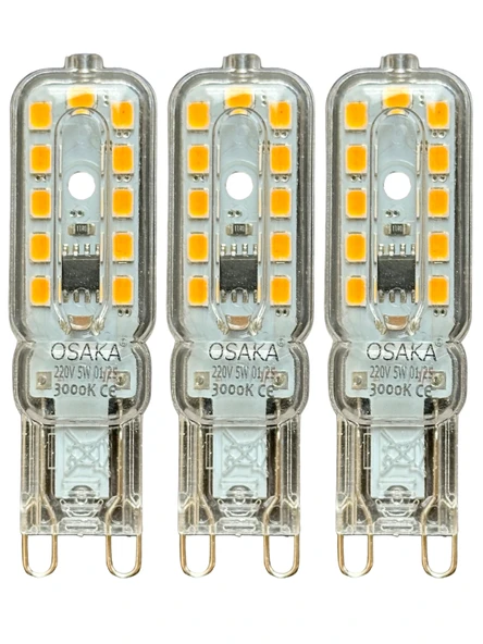 (3 Adet) Osaka 5W 3000K (Sarı Işık) G9 Duylu Led Kapsül Ampul ürün görseli 1