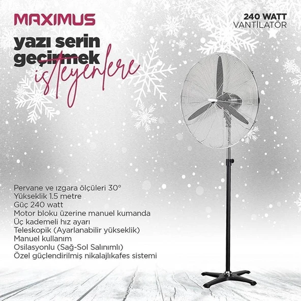 Maximus Titan 001 Sanayi Tipi Ayaklı Vantilatör ürün görseli 1