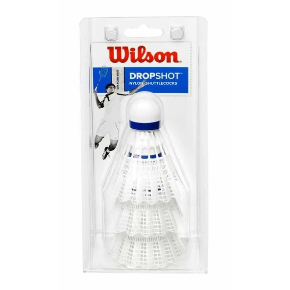 Wilson Dropshot 3'lü Beyaz Badminton Topu WRT6048WH ürün görseli 1