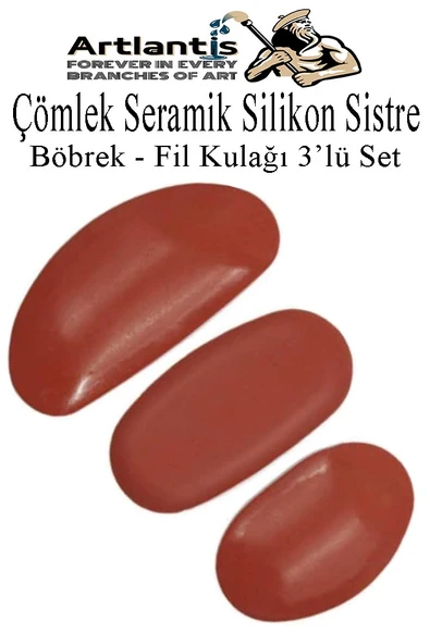 Çömlek Seramik Silikon Sistre Böbrek Fil Kulağı 3 lü 1 Paket Kil Heykel Kauçuk Kaburga Heykeltraş Küçük Orta Büyük ürün görseli 1
