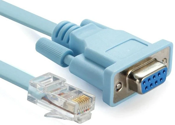 RJ45 To RS232 9 Pin CAT5E 6 Çevirici Dönüştürücü Adaptör Ethernet Kablosu 4335 ürün görseli 1
