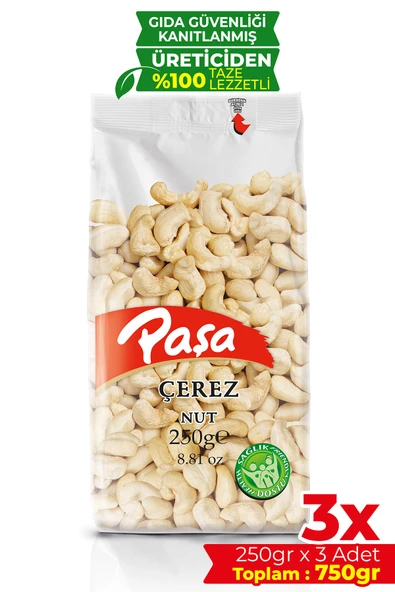 Paşa Kuruyemiş Çiğ Kaju Fıstığı 250 gr X 3 Adet (750 gr) ürün görseli 1
